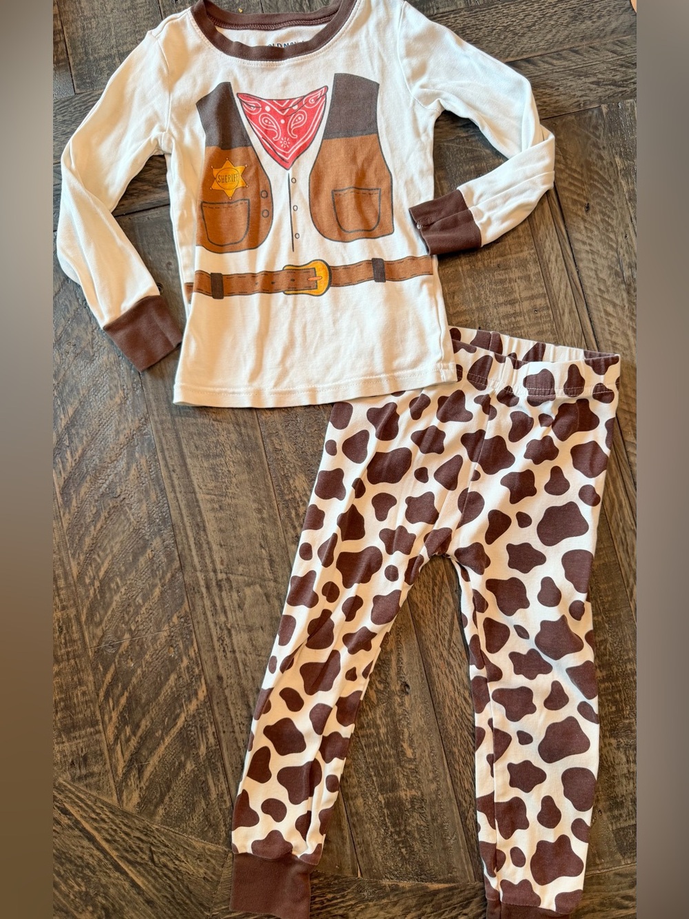 Old Navy Cowboy Cow Snug Fit Pajamas, 3T